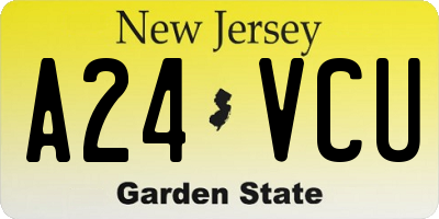 NJ license plate A24VCU