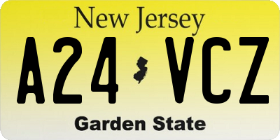 NJ license plate A24VCZ