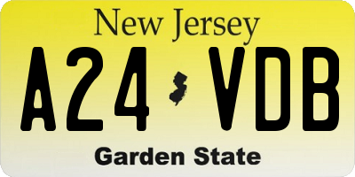 NJ license plate A24VDB
