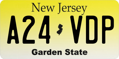 NJ license plate A24VDP