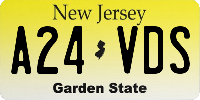 NJ license plate A24VDS