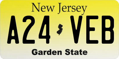 NJ license plate A24VEB