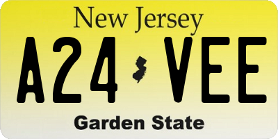 NJ license plate A24VEE