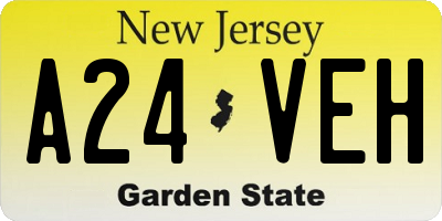 NJ license plate A24VEH