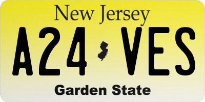NJ license plate A24VES
