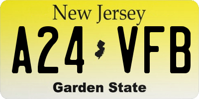 NJ license plate A24VFB