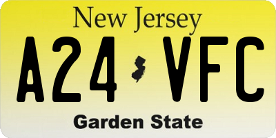 NJ license plate A24VFC