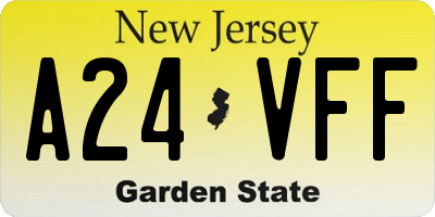 NJ license plate A24VFF