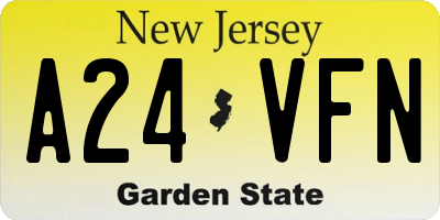 NJ license plate A24VFN