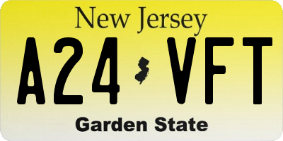 NJ license plate A24VFT