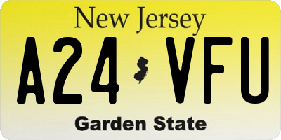 NJ license plate A24VFU