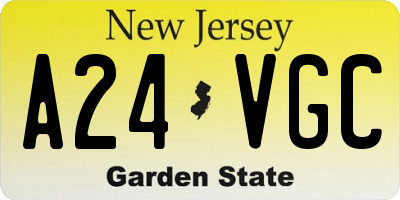 NJ license plate A24VGC