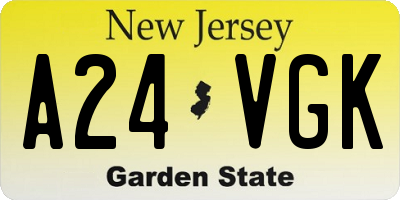 NJ license plate A24VGK