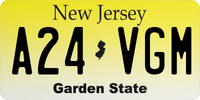 NJ license plate A24VGM