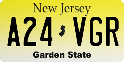 NJ license plate A24VGR