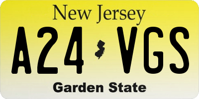 NJ license plate A24VGS