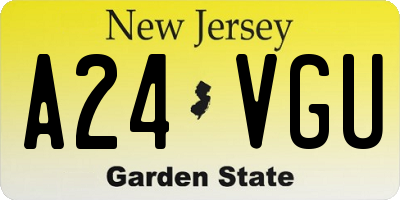 NJ license plate A24VGU