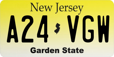 NJ license plate A24VGW