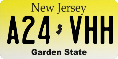 NJ license plate A24VHH