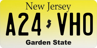 NJ license plate A24VHO
