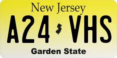 NJ license plate A24VHS