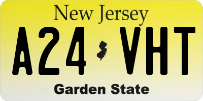 NJ license plate A24VHT