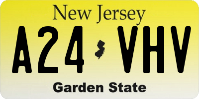 NJ license plate A24VHV