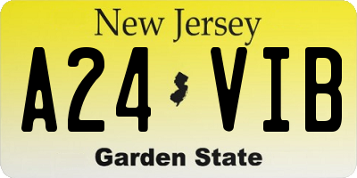 NJ license plate A24VIB