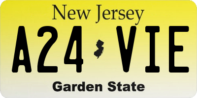 NJ license plate A24VIE