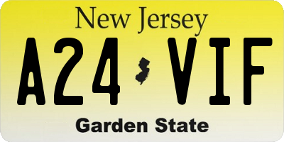 NJ license plate A24VIF