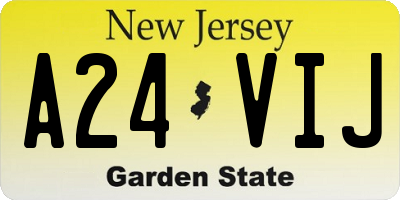NJ license plate A24VIJ