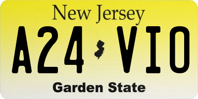 NJ license plate A24VIO