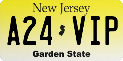 NJ license plate A24VIP