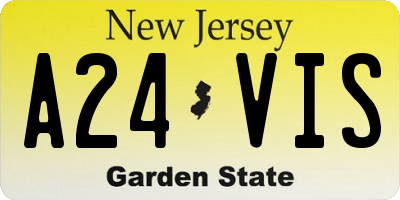 NJ license plate A24VIS