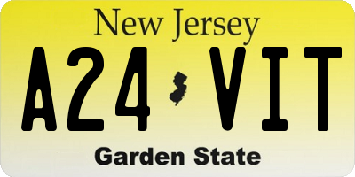 NJ license plate A24VIT