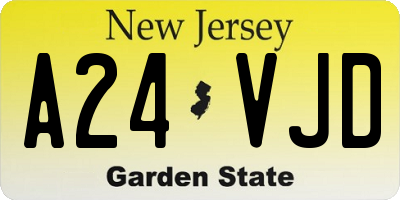 NJ license plate A24VJD
