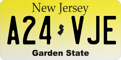 NJ license plate A24VJE