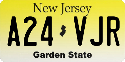 NJ license plate A24VJR