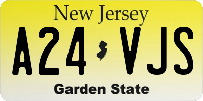 NJ license plate A24VJS