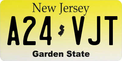NJ license plate A24VJT