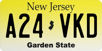 NJ license plate A24VKD