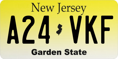 NJ license plate A24VKF