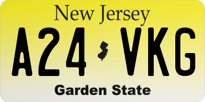 NJ license plate A24VKG