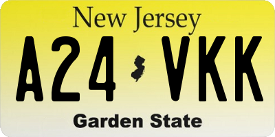 NJ license plate A24VKK