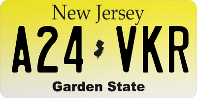 NJ license plate A24VKR