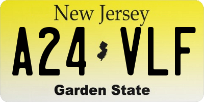 NJ license plate A24VLF