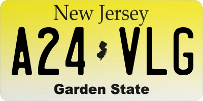 NJ license plate A24VLG