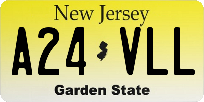 NJ license plate A24VLL