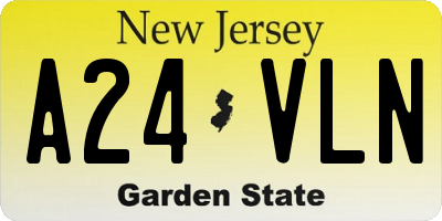 NJ license plate A24VLN