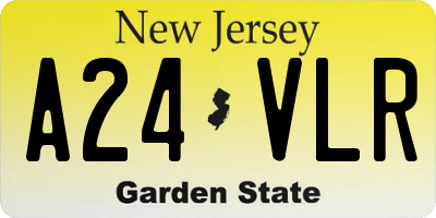 NJ license plate A24VLR